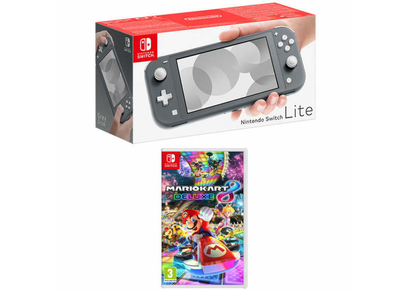 Product - Nintendo Switch Lite Grey with Mario Kart 8 Deluxe
