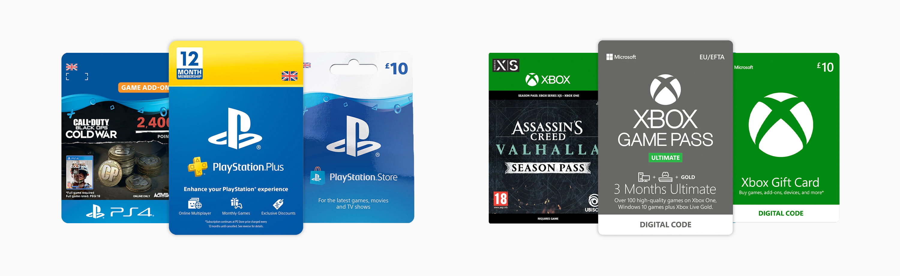 PlayStation and Xbox Digital Credit including PS Plus and Xbox Game Pass