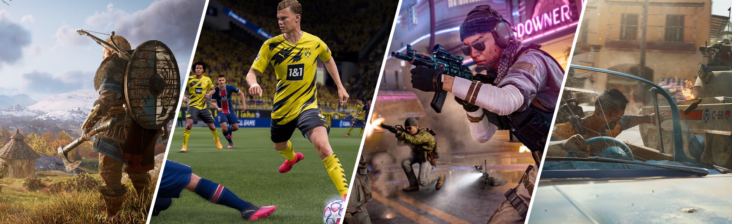 Screenshots of Far Cry, Watch Dogs, FIFA and Call of Duty