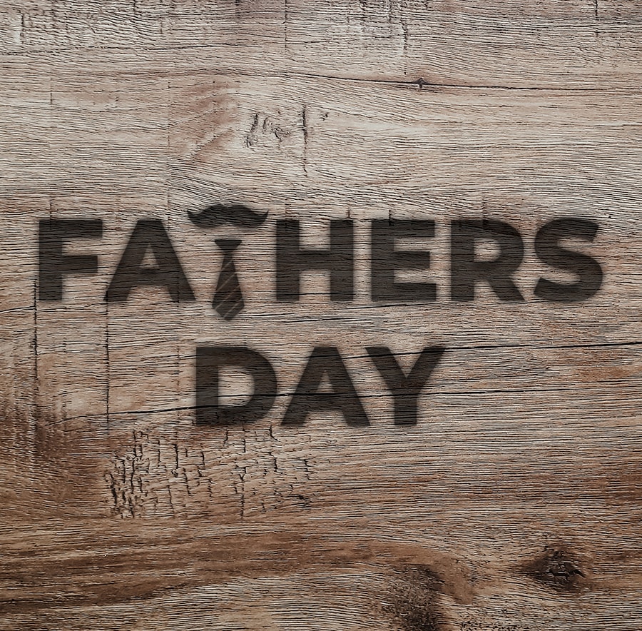 Father's Day written on a piece of wood