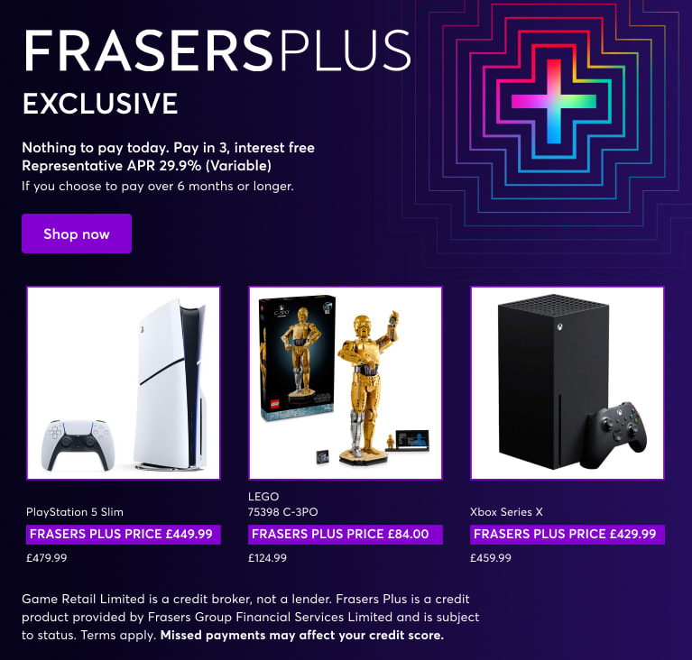 Frasers Plus Exclusive Prices