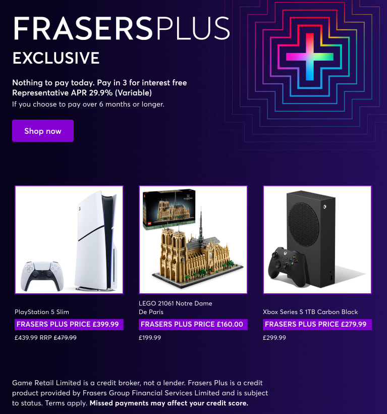 Frasers Plus Exclusive Prices