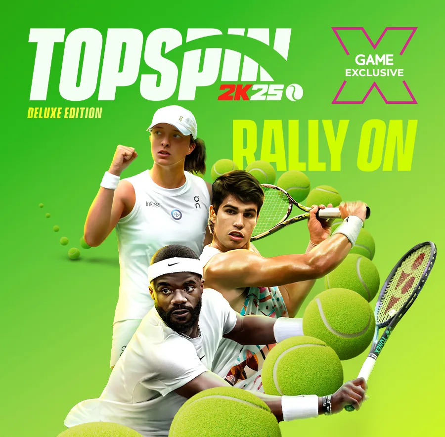 Out now - TopSpin 2K25 - GAME Exclusive Deluxe Edition & TopSpin 2K25 Tennis Ball
