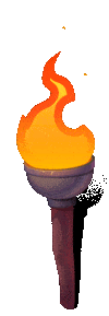 Animated wall torch with flickering fire