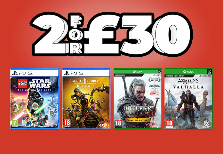 2 for £30 on selected PlayStation 5 + Xbox Games