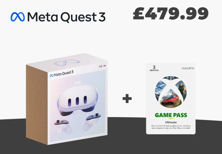 Get 3 months free Game Pass Ultimate when you buy a Meta Quest 3 for £479.99